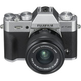 FUJIFILM X-T20 Mirrorless Digital Camera Silver + XC 15-45mm Lens (Black)