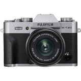 FUJIFILM X-T20 Mirrorless Digital Camera Silver + XC 15-45mm Lens (Black)